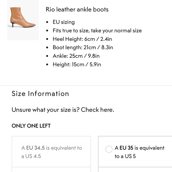 RAG and BONE Rio leather ankle boots Light Brown Pointed Toe Shoe Size 38 US 8 - Picture 16 of 16